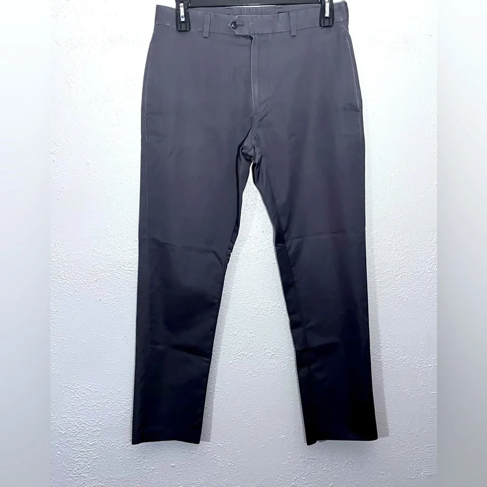 John W. Nordstrom Gray Wrinkle Free Supima Cotton Casual Preppy Pants Size 32x30